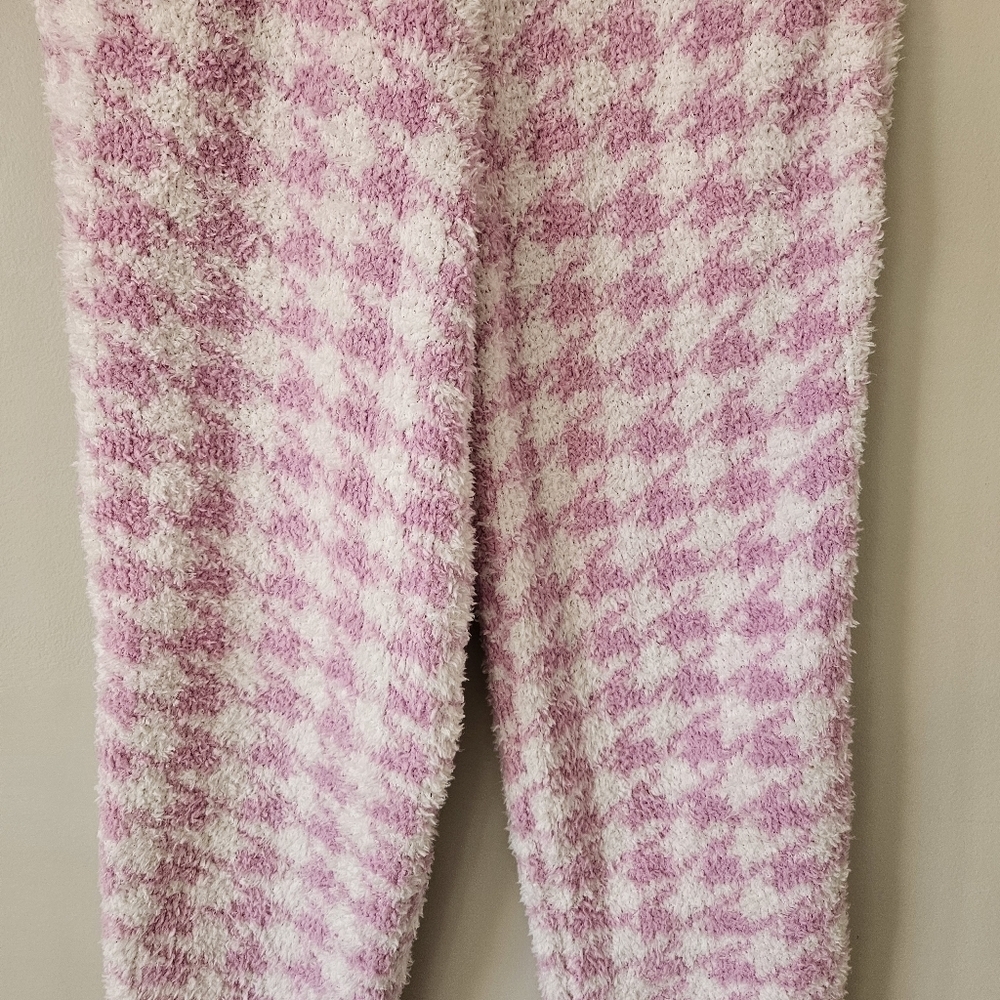 Skims Pink Boucle Knit Pull On Joggers Pants In Petal Houndstooth Size S/M - Picture 6 of 15